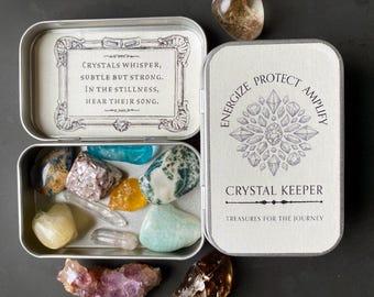 Rellénalo tú mismo: Lata para guardar cristales - Estuche de viaje para piedras preciosas - Lleva tus cristales contigo