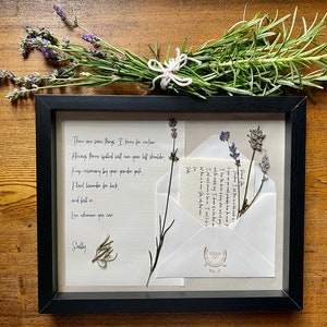 Sally Owens&#39; Iconic Quote from Practical Magic Immortalized in Framed Art, Featuring Pressed Lavender. Handmade Decor with Vintage Charm.