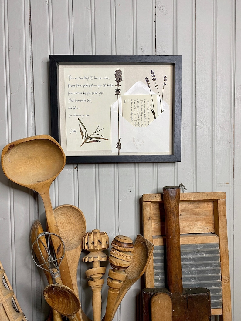 Sally Owens Iconic Quote from Practical Magic Immortalized in Framed Art, Featuring Pressed Lavender. Handmade Decor with Vintage Charm.