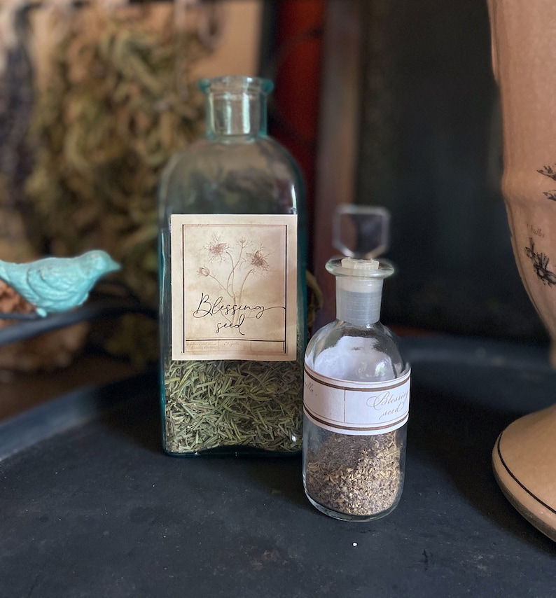 Practical Magic Apothecary Label Collection, A printable download for DIY potion bottles and jars. Witchy Vintage Decor labels for  blessing seed