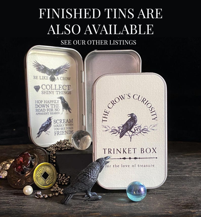 DIY Crow's Trinket Box - Printable Label Set, for Altoid Type Tins ...
