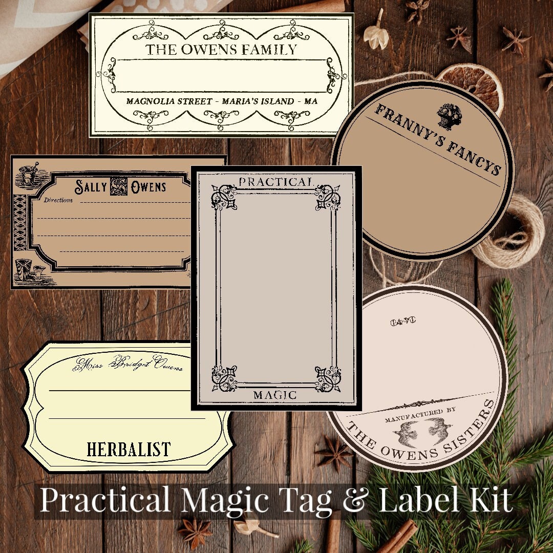 Practical Magic Apothecary Label Kit, DIY Printable Labels, Instant ...