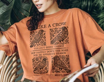 Camiseta de cuervo botánico de folclore nórdico / Camiseta de córvidos - Sé como un cuervo