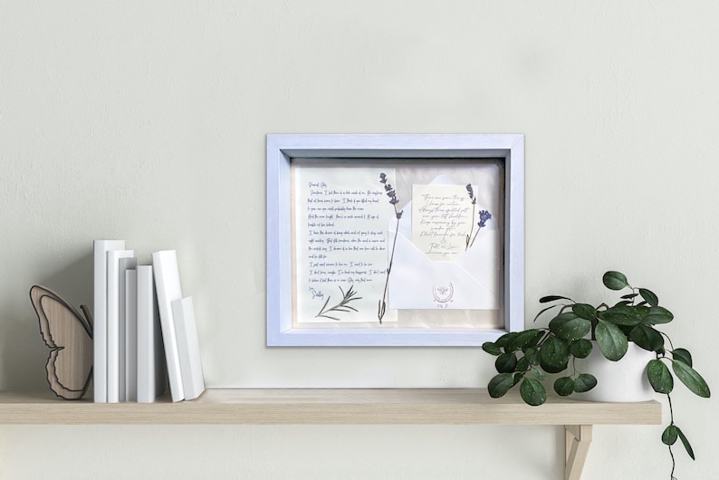 Letter to Gillian Practical Magic Wall Art Featuring Vintage Paper and Pressed Rosemary & Lavender - Magic Quote Decor