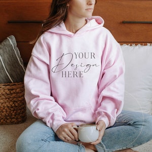 Hellrosa Gildan 18500 Mockup, Hellrosa Gildan Sweatshirt Mockup, Gildan Hoodie Mockup, Hellrosa Sweatshirt Mockup