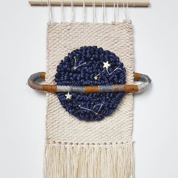 planète spatiale Original tapisserie tissée à la main wallhanging enfants enfants enfants cadeaux