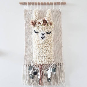 L size *llama sleepy eyes wallhanging woven wall decor nursery kidsroom