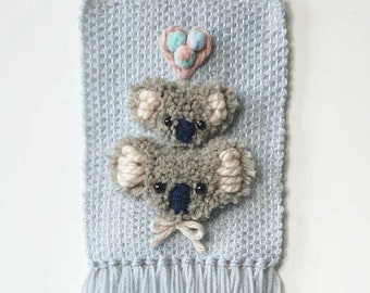 Koala mama & baby woven wallhanging nursery wall decor kids baby gifts