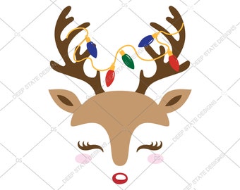 Faccia di renna svg, unicorno renna, renne natale svg, natale svg, unicorno natale svg, cricut