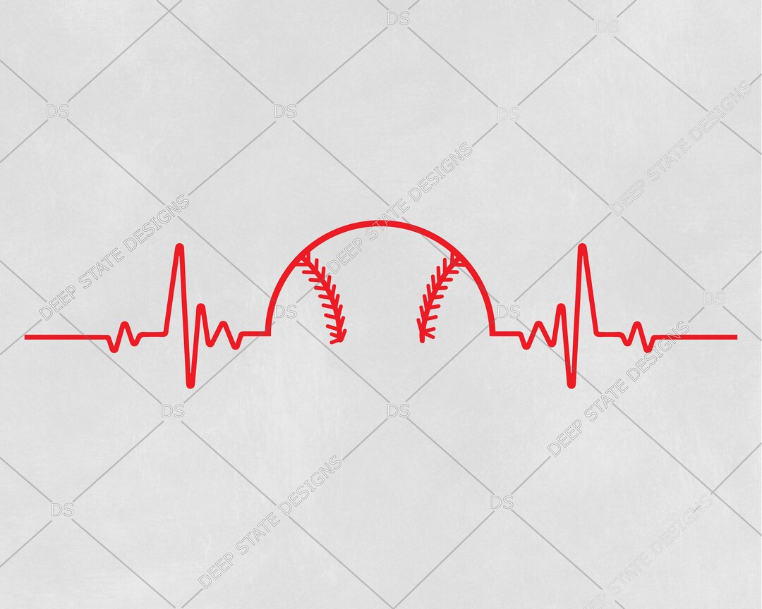 Baseball Heartbeat Svg, Heartbeat Svg, Softball Svg, Cricut Cut File