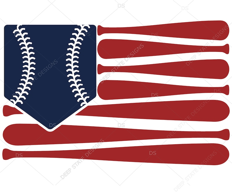 American Flag Baseball Svg 4th of July Svg Memorial Day Svg Etsy