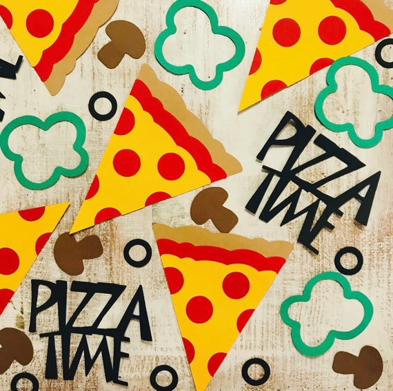 Pizza Party Decorations Pizza Party Pizza Confetti Pizza Etsy