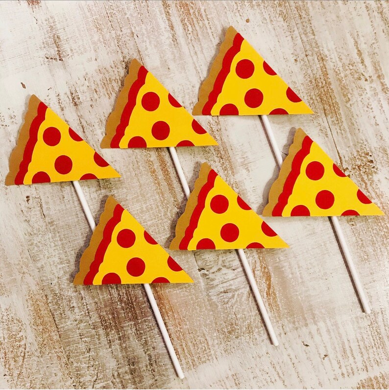 Pizza Slice Cupcake Topperspizza Partypizza Cupcakespizza Etsy