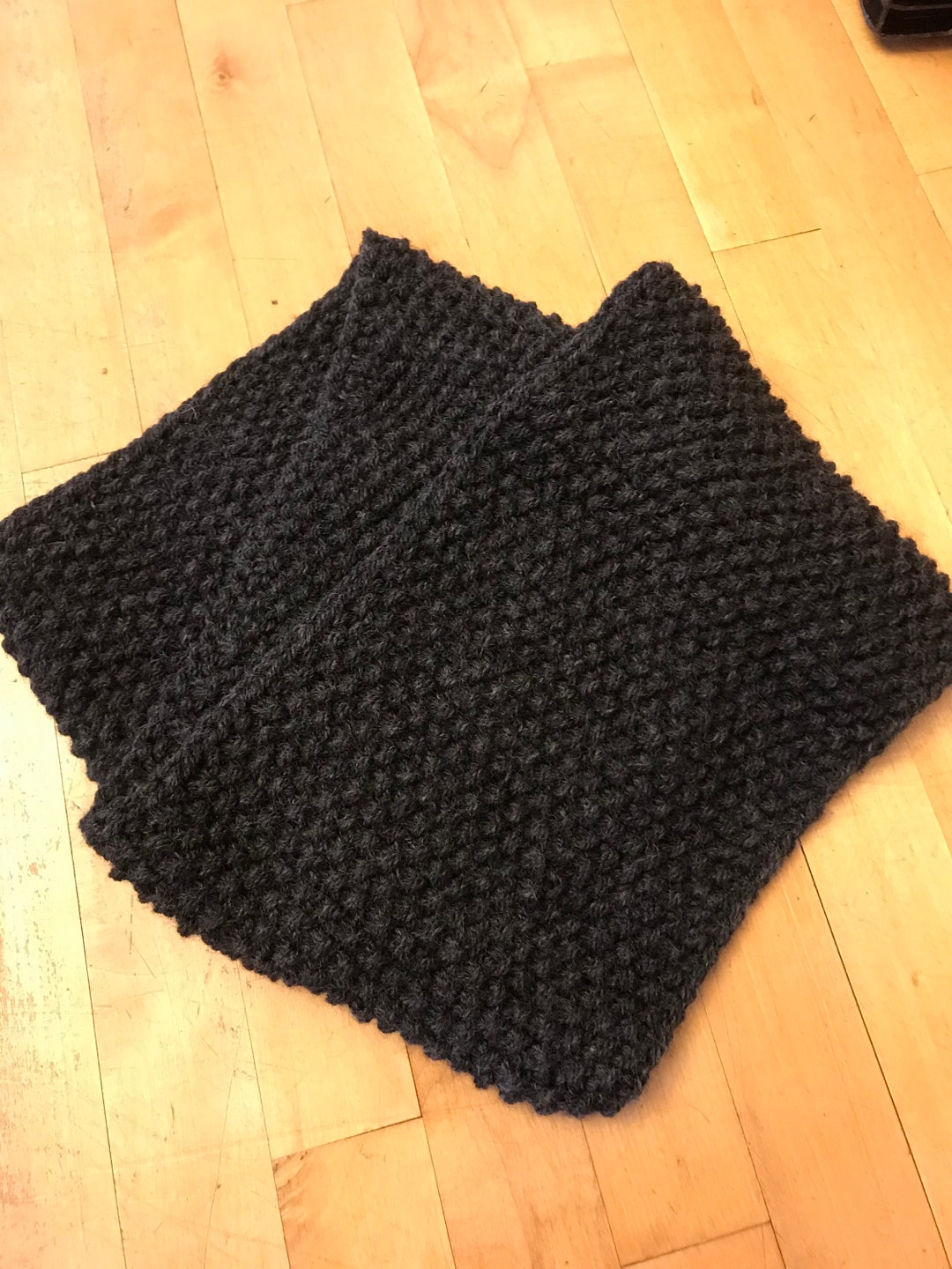 Knit Handmade Dark Grey Chunky Infinity Scarf - Etsy