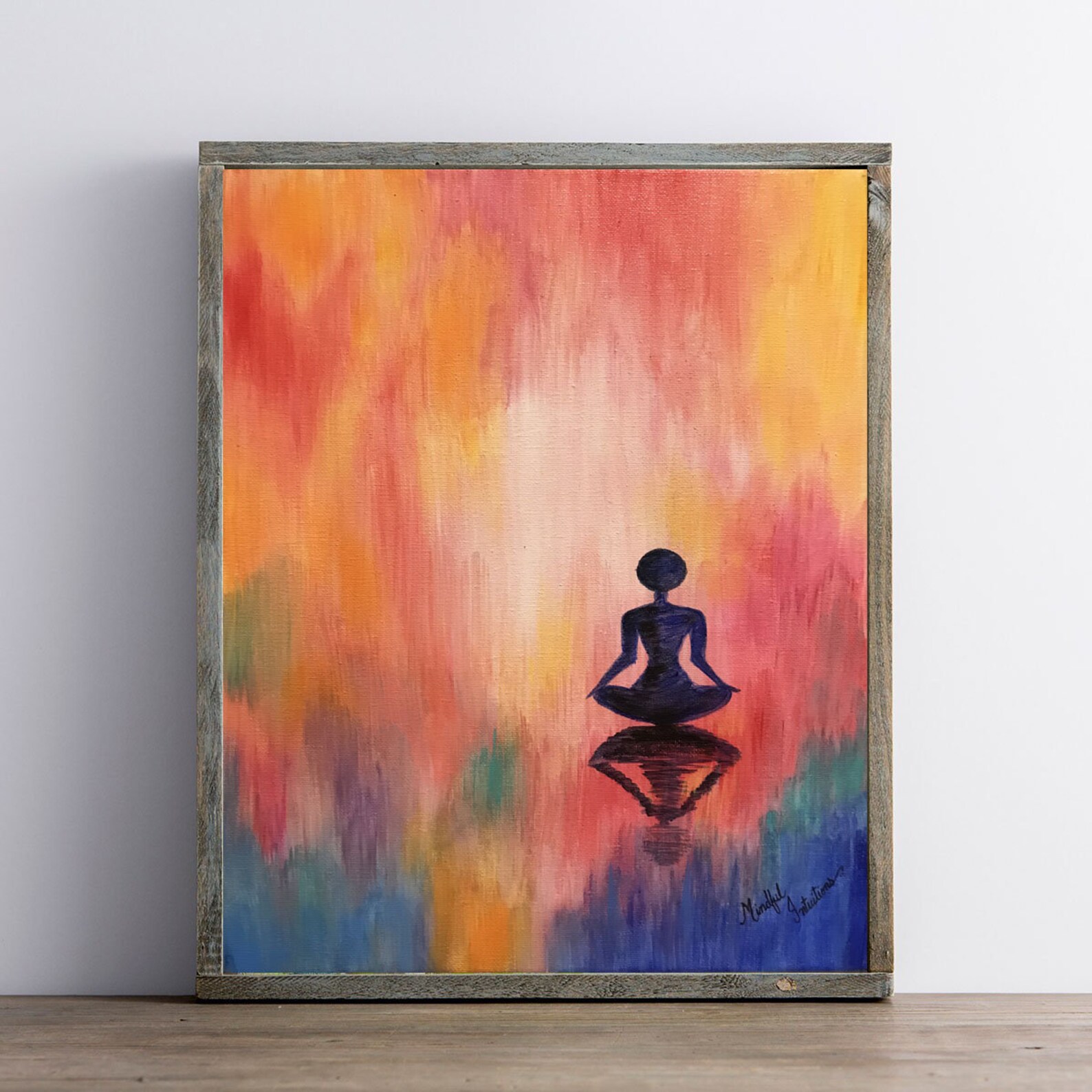 Yoga Painting Original Acrylic Peaceful Meditation Mindful Etsy