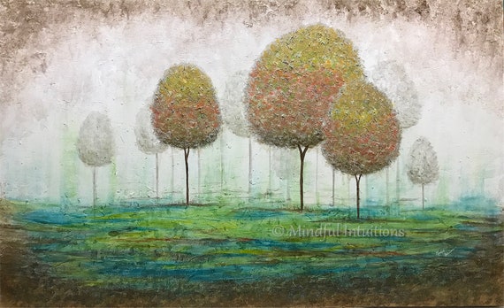 United We Stand Mysterious Forest Tall Trees Metallic Etsy
