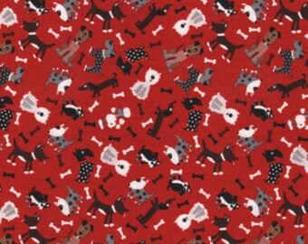 BTY Little Red Barn Farm Animal Toss on Red Fabric 100/% Cotton