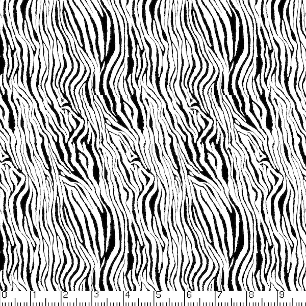 Zebra Print - Small Stripe, 100% Quilt Cotton, Fabric By The Yard