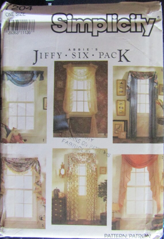 Simplicity 7204 Curtains Valance Sewing Pattern Uncut Etsy