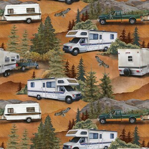 Wilderness Trail - Scenic RV's by Ed Wargo for Blank Quilting, Fabric by the Yard, 100% Quilt Cotton