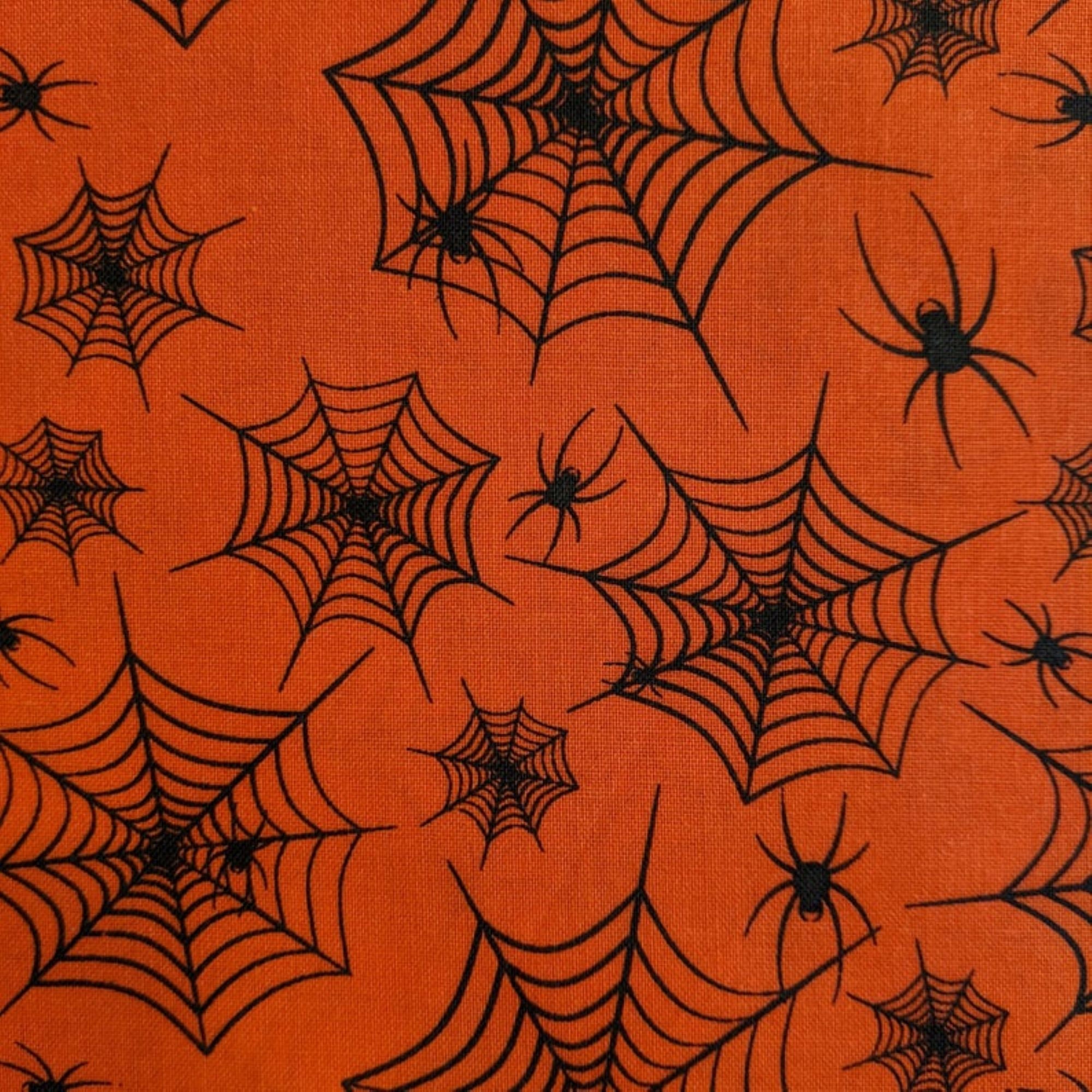 Halloween Fabric Orange Spider  Fabric 100 Cotton Etsy