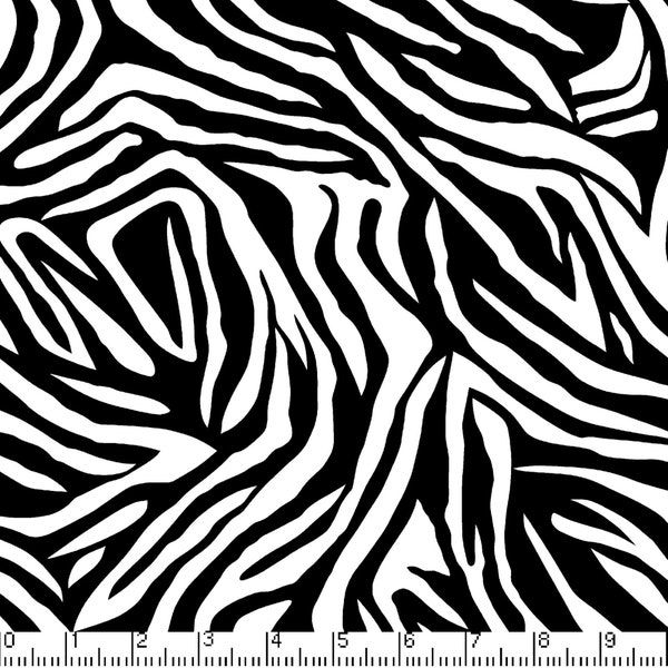 Zebra Print - Large Stripe, 100% Quilt Cotton, Fabric By The Yard