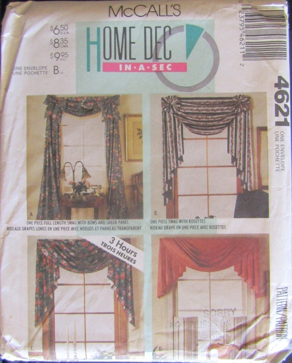 Mccalls 4621 Curtains Drapes Sewing Pattern Uncut Etsy