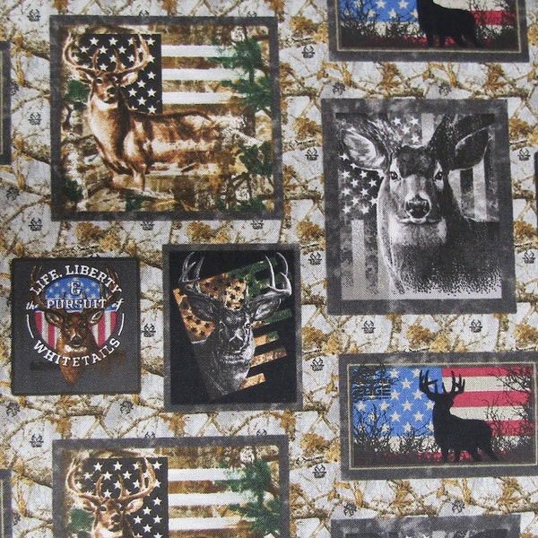 Realtree Patriotic Patch Fabric by Sykel Enterprises, 100% Cotton, Fabric By The Yard