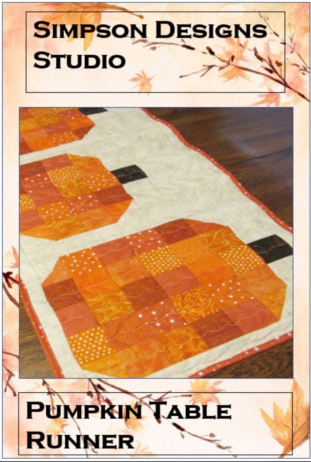 Pumpkin Table Runner Pattern PDF by Simpson Designs Studio, Digital Pattern