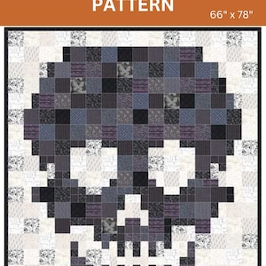 Final Week! - STORE CLOSING Sale - Pixel Skull Quilt Pattern PDF by Simpson Designs Studio, Digital Pattern