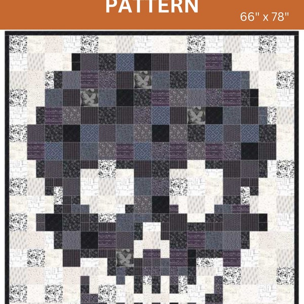 Pixel Skull Quilt Pattern PDF by Simpson Designs Studio, Digital Pattern