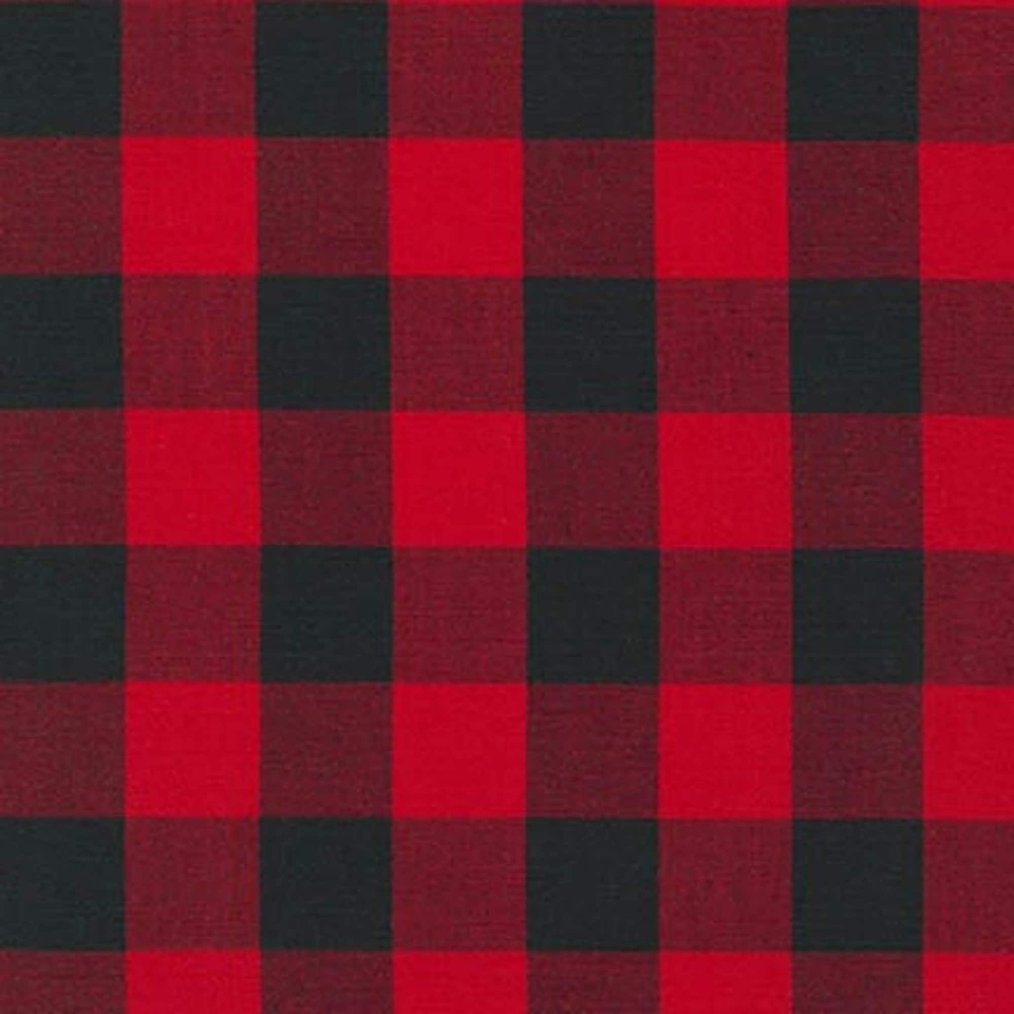 Black and Red Buffalo Check Cotton Flannel Fabric 100% Cotton - 7oz/yard by  The Yard 