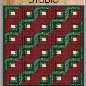 Christmas Log Cabin Quilt Pattern Quilt Pattern by Simpson Designs Studio, Physical Pattern