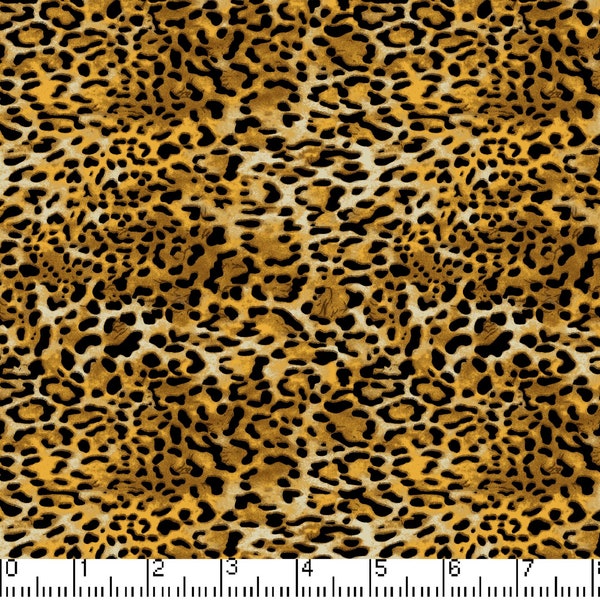 Leopard Print, 100% Quilt Cotton, Fabric By The Yard, Medium