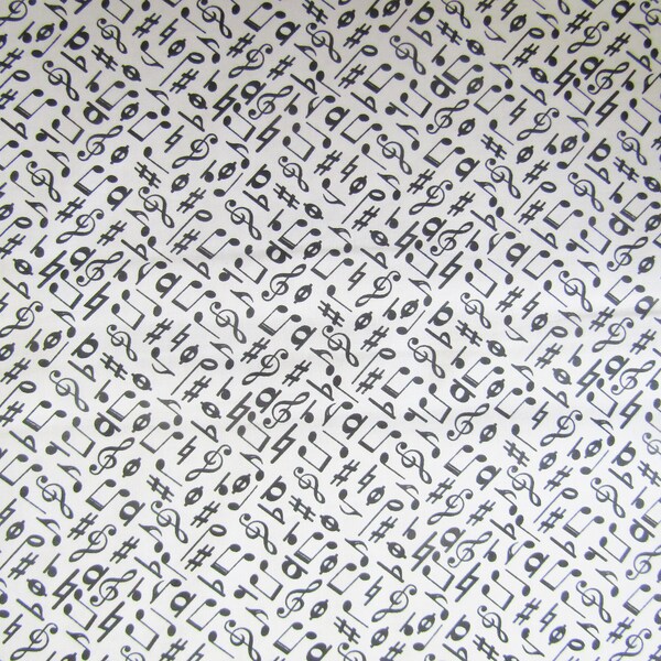 Music Notes Black Fabric, 100% Cotton, Fabric By The Yard, Music Notes Fabric, Music Fabric, White Fabric