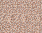 Orange Floral Vine Calico Fabric, 100 Cotton, Fabric By The Yard, Vintage Look Fabric, Floral Fabric