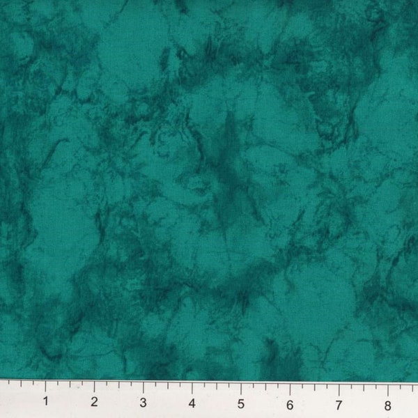 Dark Teal Marble, 100% Quilt Cotton, Fabric By The Yard