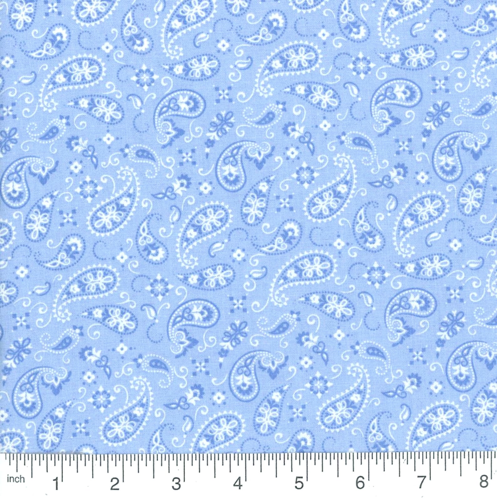 Bandana Fabric Light Blue Paisley Bandana Fabric 100 Etsy