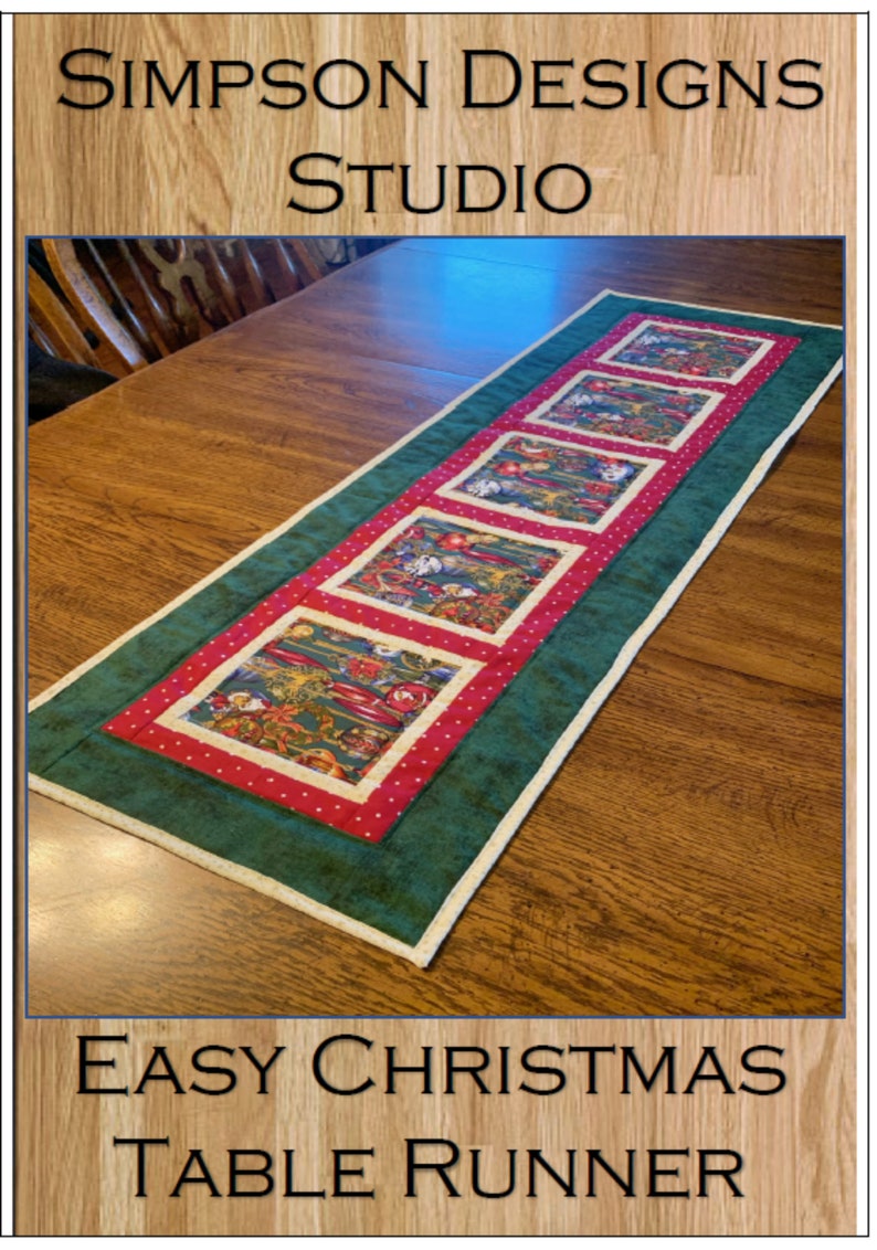 Easy Christmas Table Runner Pattern PDF by Simpson Designs Etsy Canada