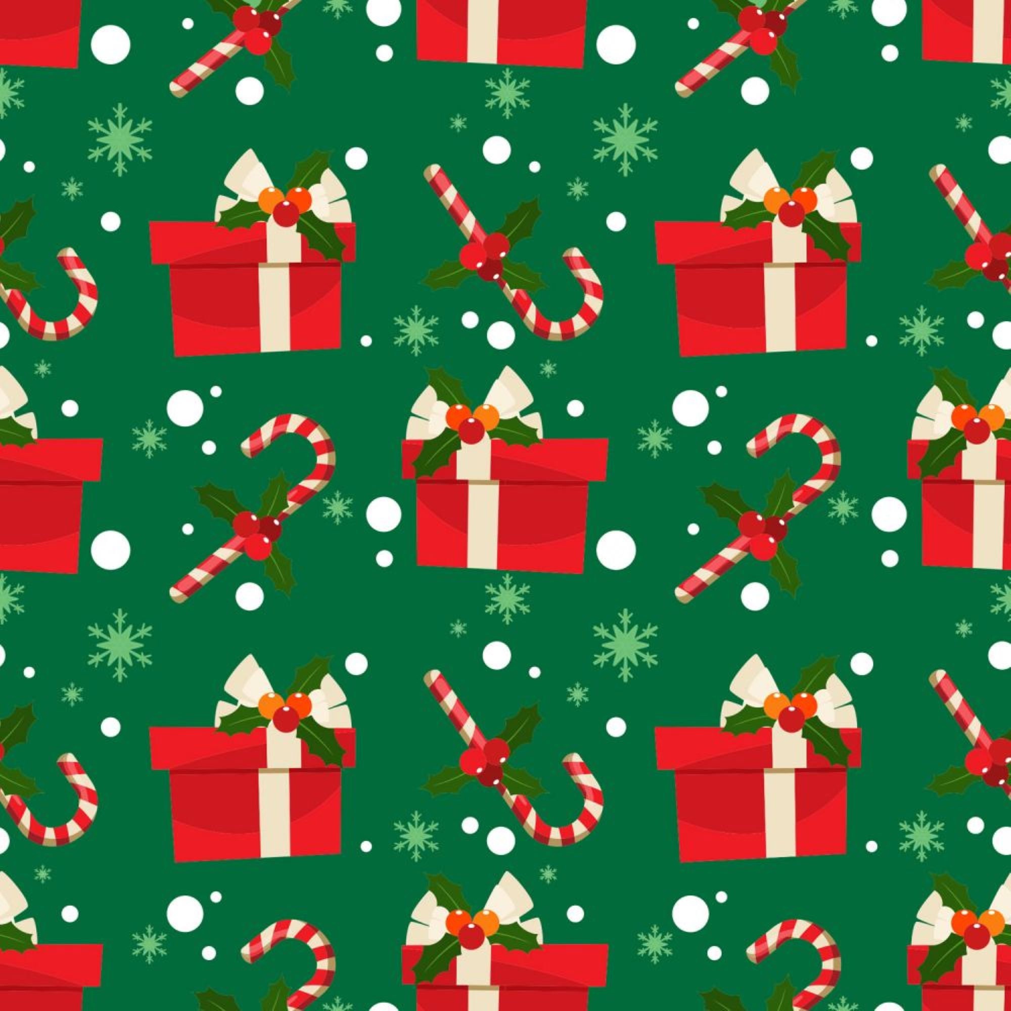Christmas Fabric Candy Cane Gift Green Fabric Fabric By The Etsy