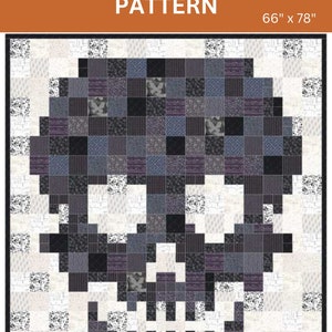 Pixel Skull Quilt Pattern by Simpson Designs Studio, Physical Pattern