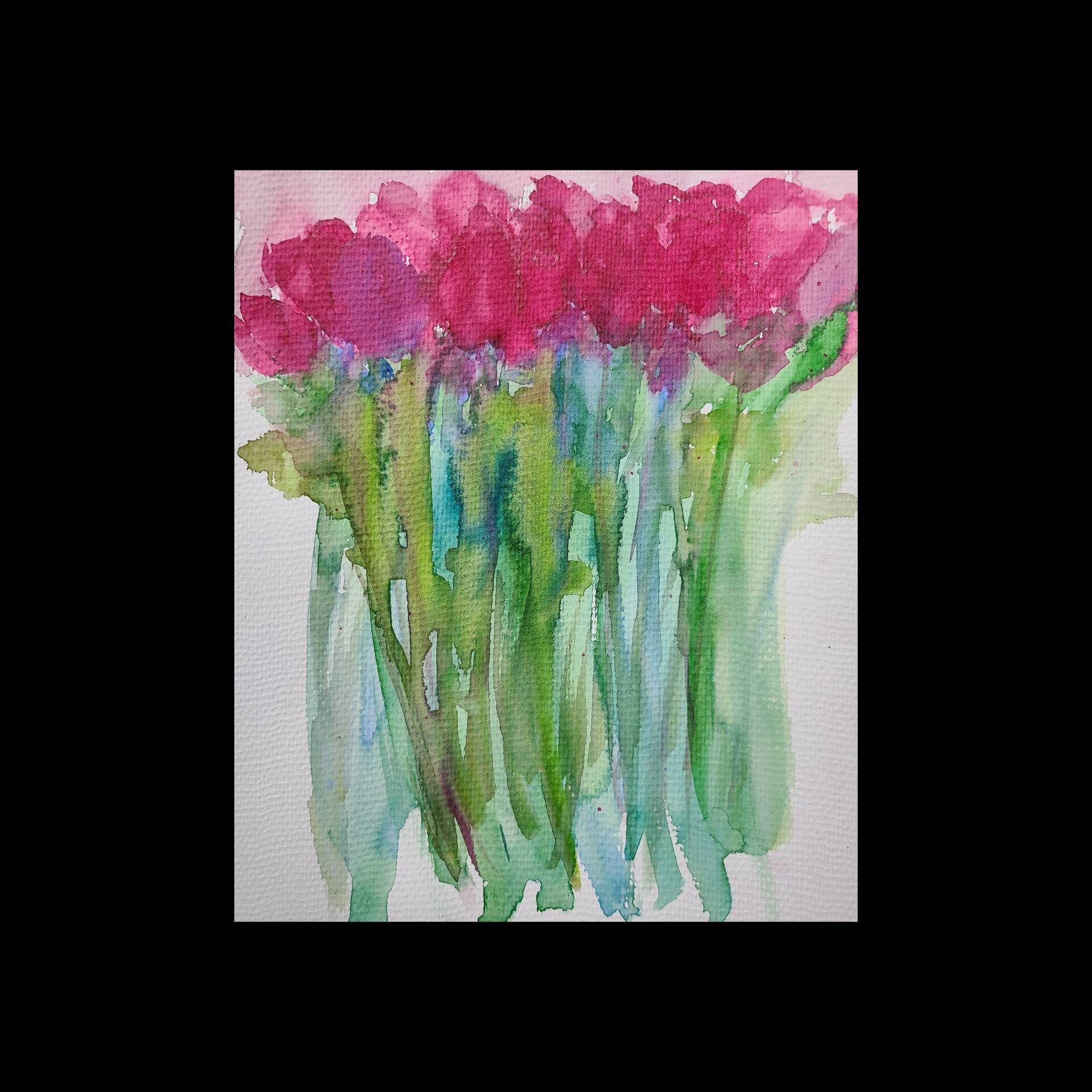Red Roses Original Watercolor Painting 8.5x11 Inch/ Floral Wall Art ...