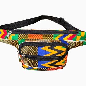 African Kente Waist Pack Fanny Pack Waist Bag Ankara Crossbody Bum Pack Hip bag
