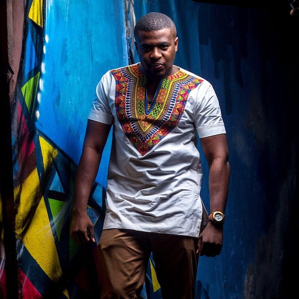 Men’s Denim Dashiki Shirt
