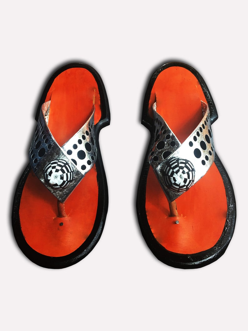 Men's Handmade Traditional Leather Slippers Ghanaian Etsy