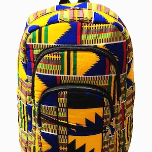 Sac à dos africain imprimé Kente Cartable Sac à dos Sac à dos fait main Sac à dos en tissu