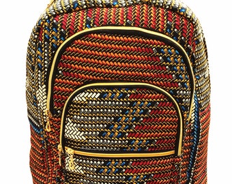 African Patchwork Backpack, Afro Ankara School College Bag  display picture 1