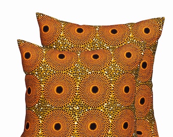 16" Ankara Wax Print African Textile Throw Pillow Sofa Couch Pillow Complete Pillow