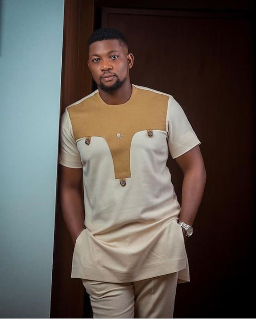 Men's African Shirt And Pant Set, Traditional Wedding Groom Suit - View #2