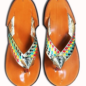 Women&#39;s Traditional Slippers Ghanaian Handmade Leather Slippers Women&#39;s Shoe Sandals